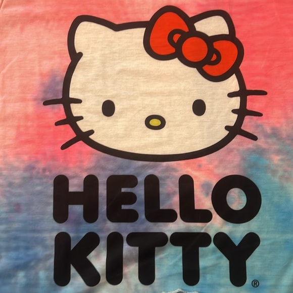 New Hello Kitty Shein Tie Dye Tee, Size 0XL, Pink, Blue, New with Tag! - Picture 4 of 5